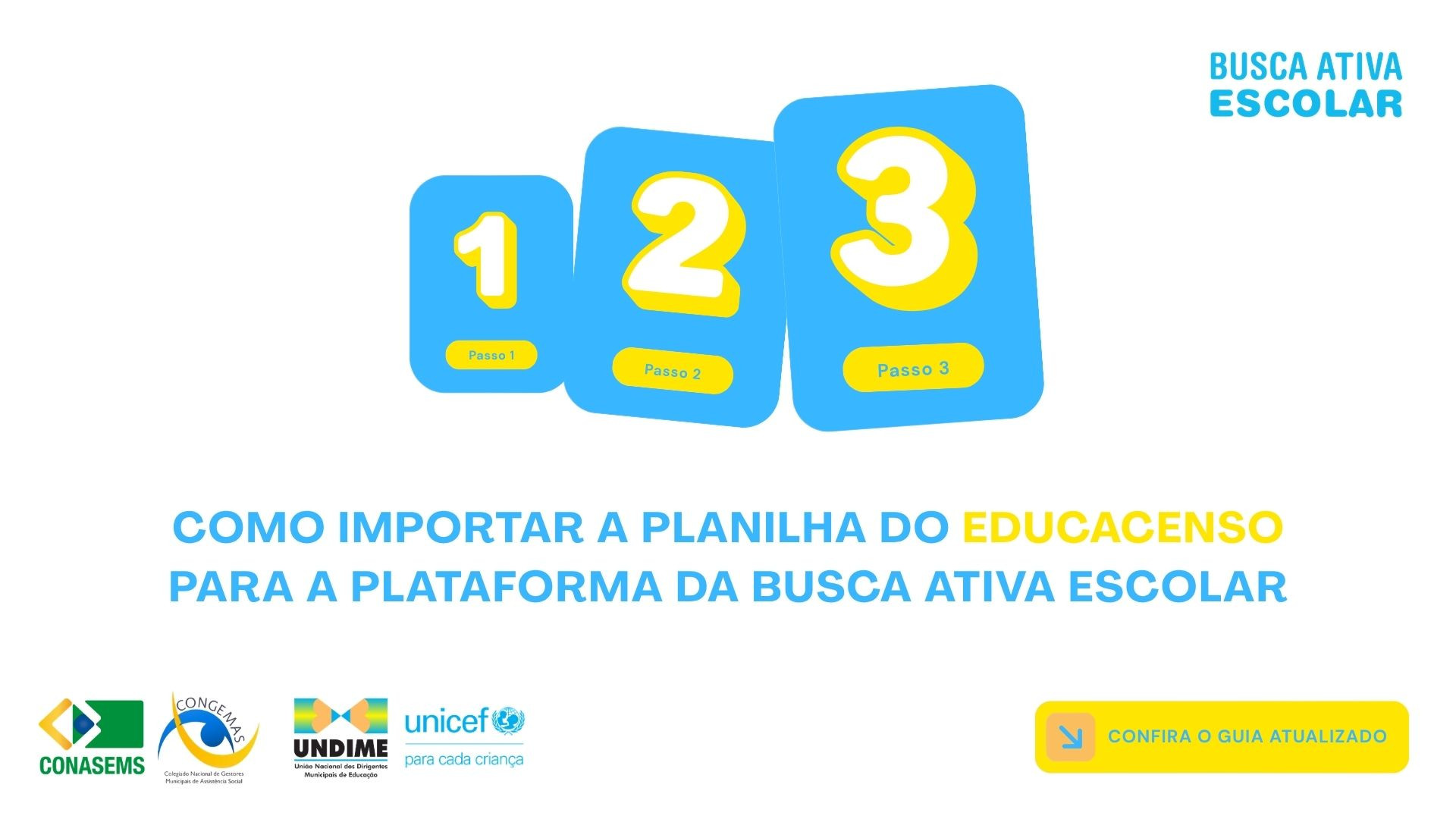 Como importar a planilha de estudantes não localizados, do Educacenso, para a plataforma da Busca Ativa Escolar