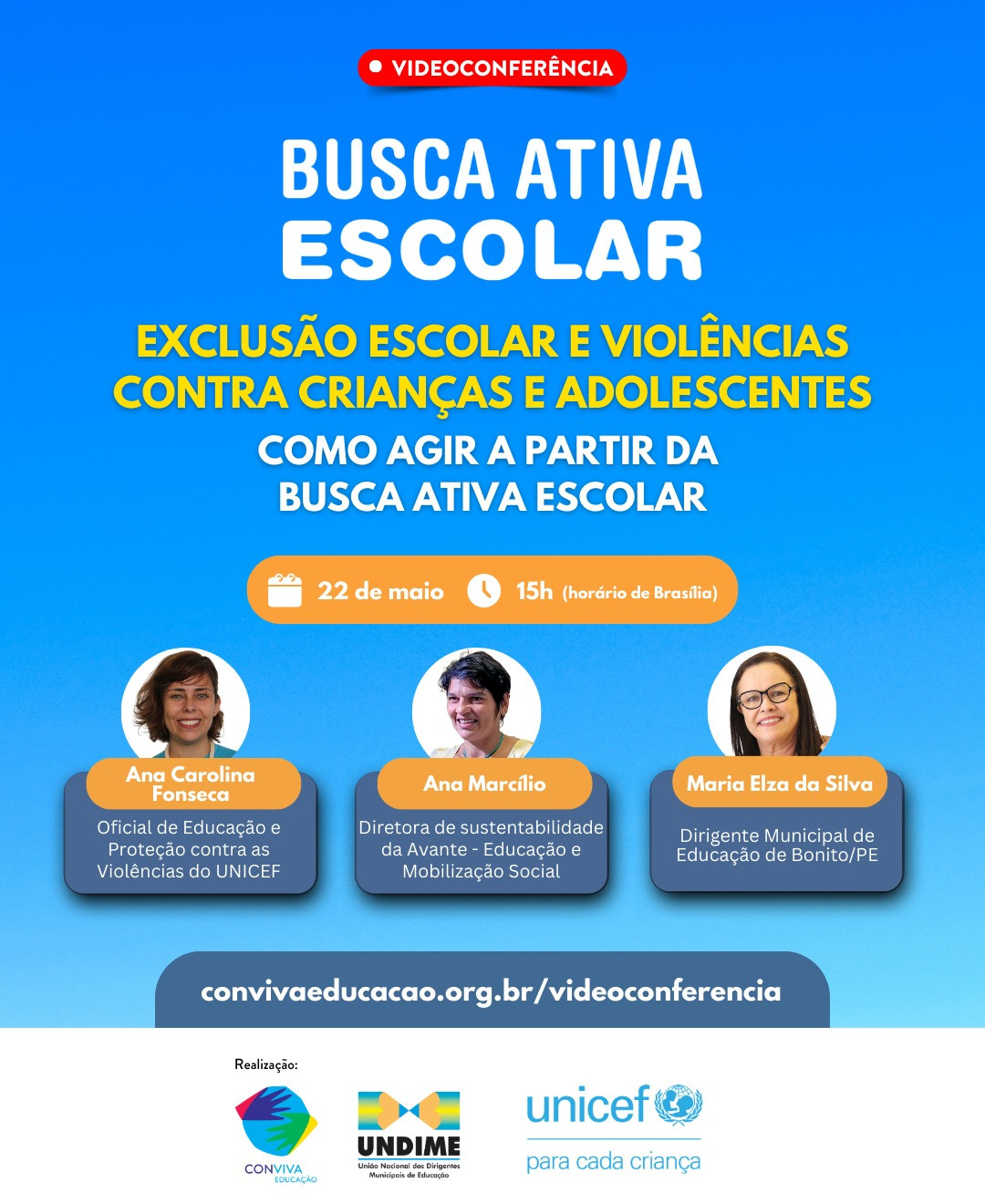 Videoconferência sobre evasão escolar e violências ocorre nesta quinta-feira, 22/5, às 15hs